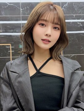 サイン 渋谷(SIGN) 20代ボブレイヤーカットグレージュブリーチ無し