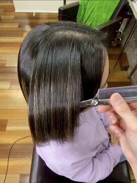 イエローコーン 金沢文庫店(YELLOW CORN) ☆髪質改善☆ハイライト履歴も縮毛矯正でサラツヤヘアーに