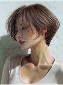 ★グレージュデザインカラーハッシュカットツートンカラーボブ
