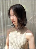 結べる長さのミディアムボブ×透明感カラー
