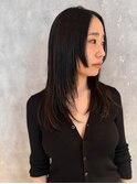 前髪なし×顔周りレイヤーロング
