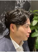 メンズツーブロック毛流れスタイル