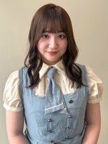 ユニバイリサ 天神大名店(uni by risa)&nbsp;ブラウンベージュ 顔周りカット フルバング 前髪カット 20代