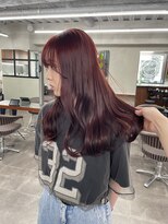 ニコ トウキョウ 渋谷(nico TOKYO)&nbsp;ダブルカラーチェリーレッドピンクブラウン韓国レイヤーロング