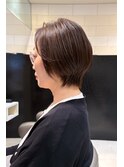 くびれショート&レイヤーバング×ヘーゼルブラン