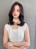 Moalana 名古屋 栄/髪質改善/縮毛矯正/レイヤー【モアラナ】&nbsp;ダークパープル/ボブ/オリーブベージュ/ブリーチなし/名駅