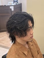 オアゾバーバー(OAZO BARBER) 緩めツイストスパイラル/波巻きパーマ/ミディアムスタイル/