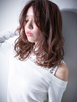 カバーヘアアンドスパ ブリス 浦和(COVER HAIR&SPA bliss)&nbsp;*bliss浦和*センターパート＆インナーカラーの小顔セミディw