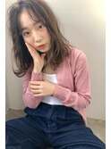 小顔前髪×ココアブラウン×大人かわいい×フリンジウェーブ