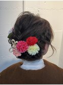 サイド 編み込み 華やか シニヨン ヘアアレンジ