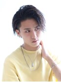 ソフトツイストスパイラルメンズミディアムツーブロックモテ髪