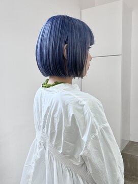 ノートエートル 西金沢(Nought etre) ブリーチハイトーンショートボブツヤ髪スタイル