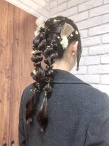シュガー ヘアアンドネイル 仙台(SUGAR)&nbsp;ツイン編み下ろしアレンジ