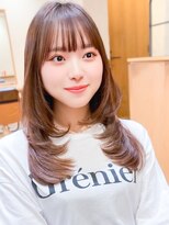 ルエ(rue) ミディアムレイヤーカットストレートロングウルフカットベージュ