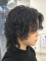 ブラウン(Brown)&nbsp;ウルフカット/ウルフパーマ／ウェットヘア