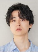 原宿メンズパーマルーズパーマシャドウパーマセンターパート緩め