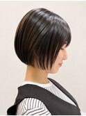横顔美人の前下がりコンパクトボブ×髪質改善縮毛矯正｜30代40代
