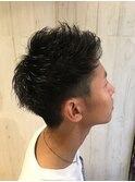 メンズ刈り上げアップバング