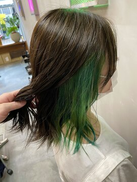 アンジェリカ 鹿児島中央タワー店(ANGELICA) 【武石】★インナーカラー×エメラルドグリーン★