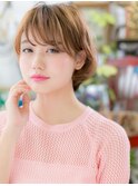 外国人風カラー☆くせ毛風耳かけショートa志木20代30代40代