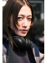 エアー 青山(AIR)&nbsp;レイヤーカット/前髪なし/オレンジブラウン