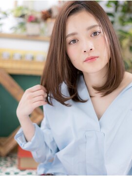 カバーヘア ブリス 大宮西口(COVER HAIR bliss) 暖色系カラーツヤ髪前下がり小顔ストレートc5大宮20代30代40代