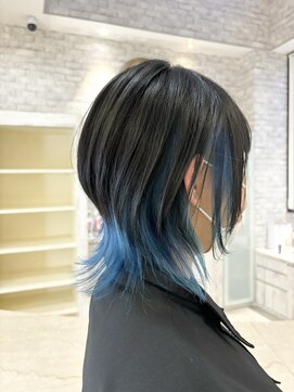 ラグ(RAG) ウルフ／レイヤー／インナーカラー／ブルーブラック