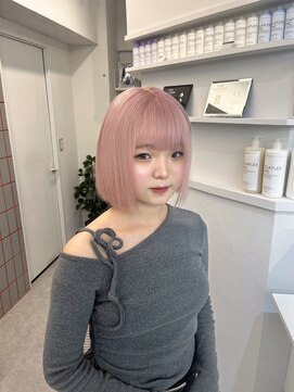 ペレ 渋谷(PELE) デザインカラー/レイヤーカット/ウェットヘア/オリーブベージュ