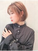 Say.内巻きボブミルクティーアッシュ表参道ショートぱっつん前髪