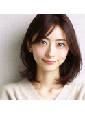 ★ナチュラルボブ大人ショートボブ前髪ありアッシュ20代30代40代