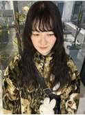 ロングパーマ ニュアンスパーマ 顔周り レイヤーカット