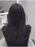 ロングヘアー　アッシュグレージュ　髪質改善 赤坂見附