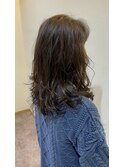ミセスセミロング×パーマ