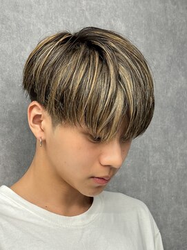 エルマーク 茨木(L-MARK) バレイヤージュブリーチダブルカラーハイライトメッシュブリーチ