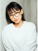ショートボブ/眼鏡ボブ/眉上バング/外はねボブ