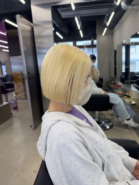 エン 栄店(enne) ココアベージュ/抜きっぱなしブロンド/ヘイリーボブ/小顔/栄