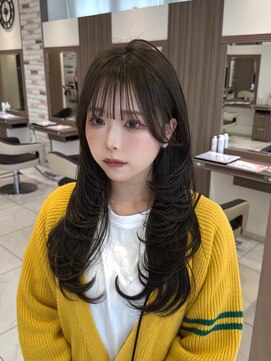 似合わせハイレイヤーカット×髪質改善×オリーブベージュ