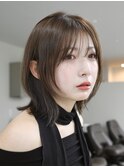 シースルーバング×ハッシュレイヤーボブ