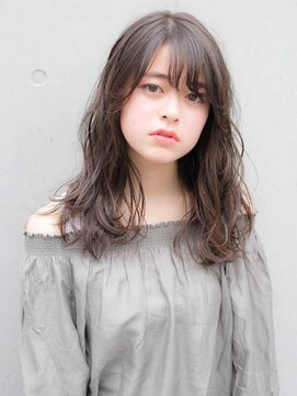 ルティア(Lutia) シースルーバング コテ巻き風Mixパーマ