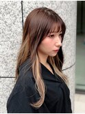 おしゃれロング×ベージュインナー