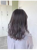 グラデーションセミロング　アッシュグレー