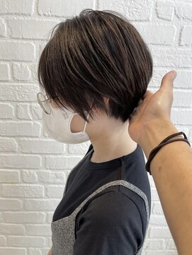 デイジー インデックスヘア 大島店(DAISY index hair) 大人可愛い前髪ありひし形耳掛けクールショートボブ20代30代40代