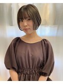 前下がりショートボブ/くすみベージュ/マロンベージュ