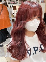 ブティック(boutique)&nbsp;韓国風レイヤーカット チェリーレッドカラー