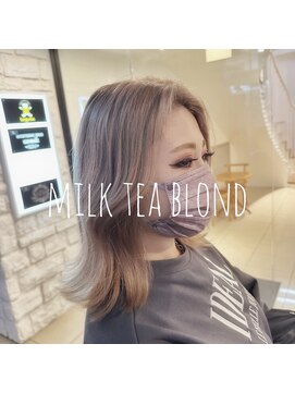 ヘアカロン 熊本下通店(Hair CALON) ミルクティーベージュダブルカラーインナーカラーケアブリーチ