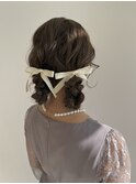 stylist大山  ツインお団子×リボン