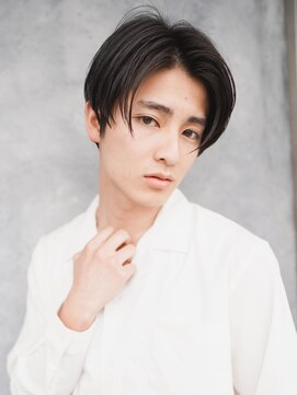 エルマノ 仙川(L mano) センターパートアップバングツーブロックメンズスパイラルパーマ