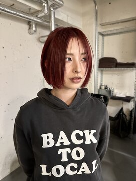 ノラ シブヤ(NORA) 【木原】レッドブラウン、ミニボブ、ワインレッド、シースルー