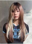 レイヤー ブリーチカラー ベージュ ブロンド 【azu担当】