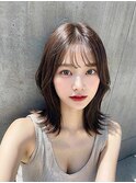 大人女性ワンカールレイヤー美髪エアリーセミディピンクブラウン